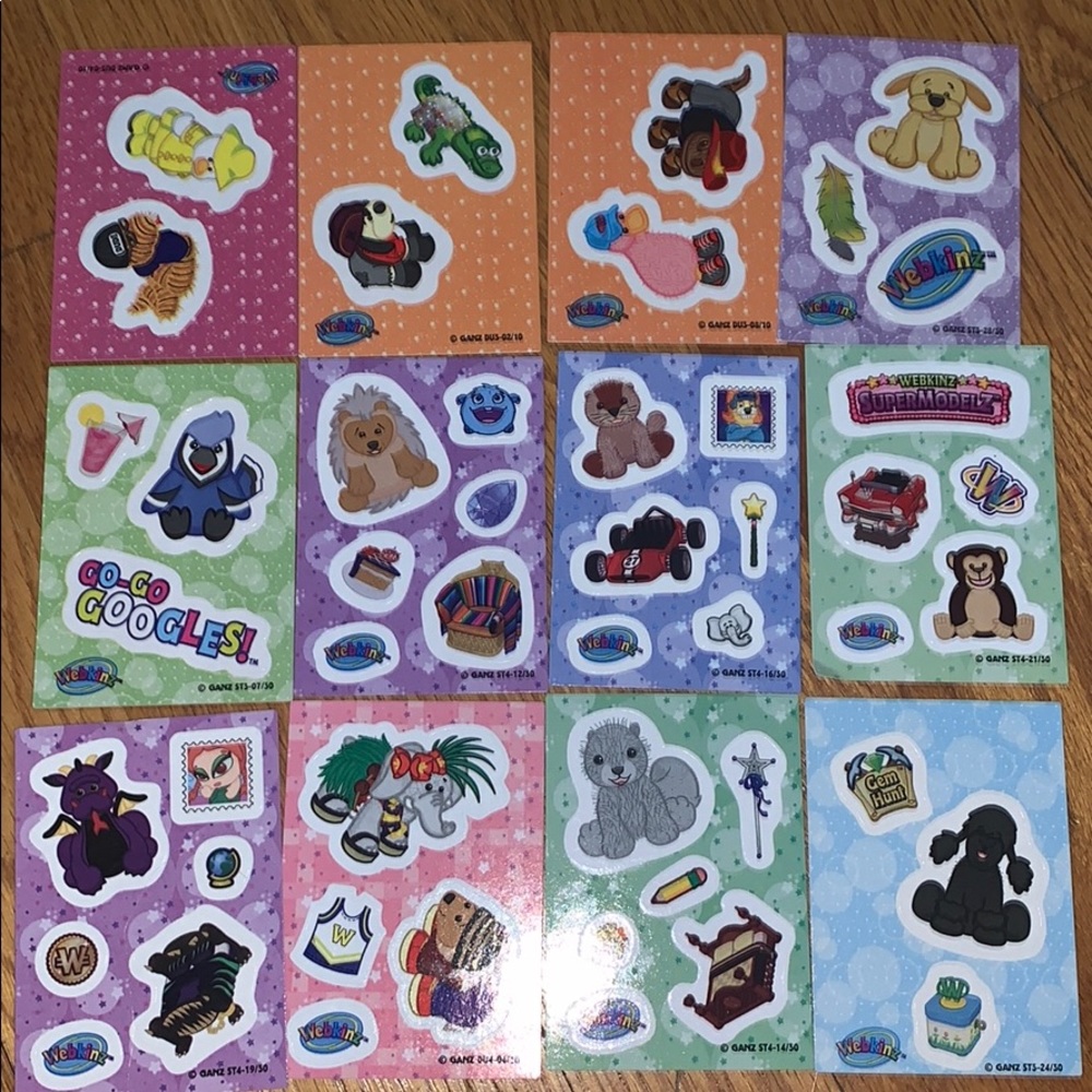 Webkinz stickers and trading cards - 48 stickers